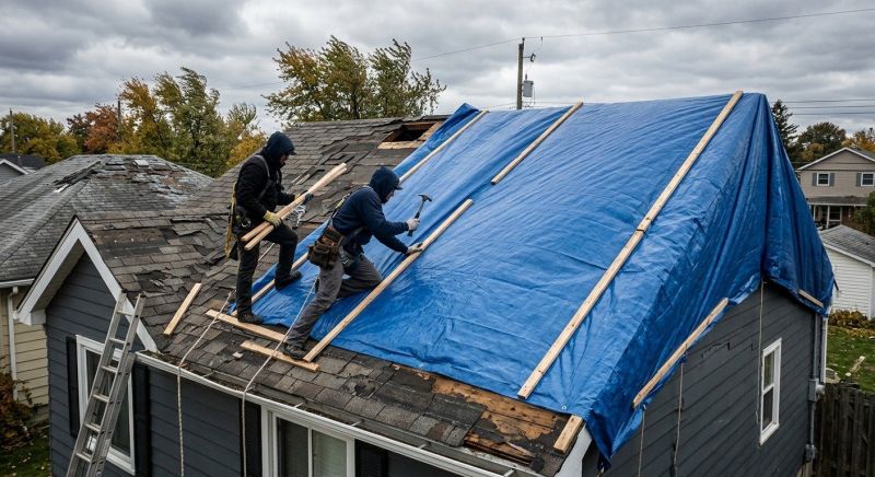 Storm Damage Roof Tarping in Peyton, CO